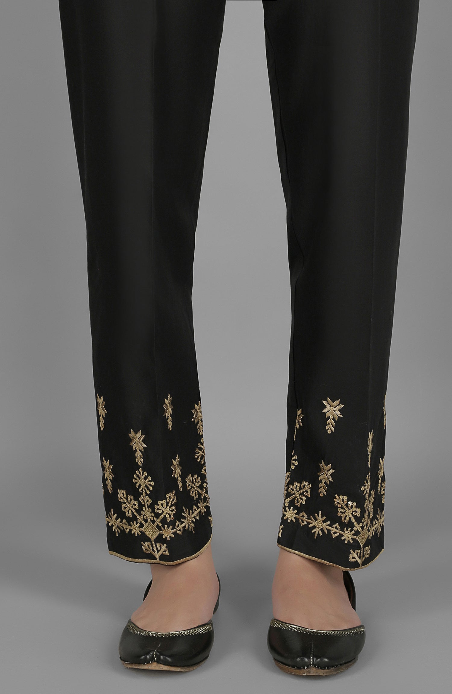 NRPE-47/S BLACK CAMBRIC SCPANTS STITCHED BOTTOMS PANTS