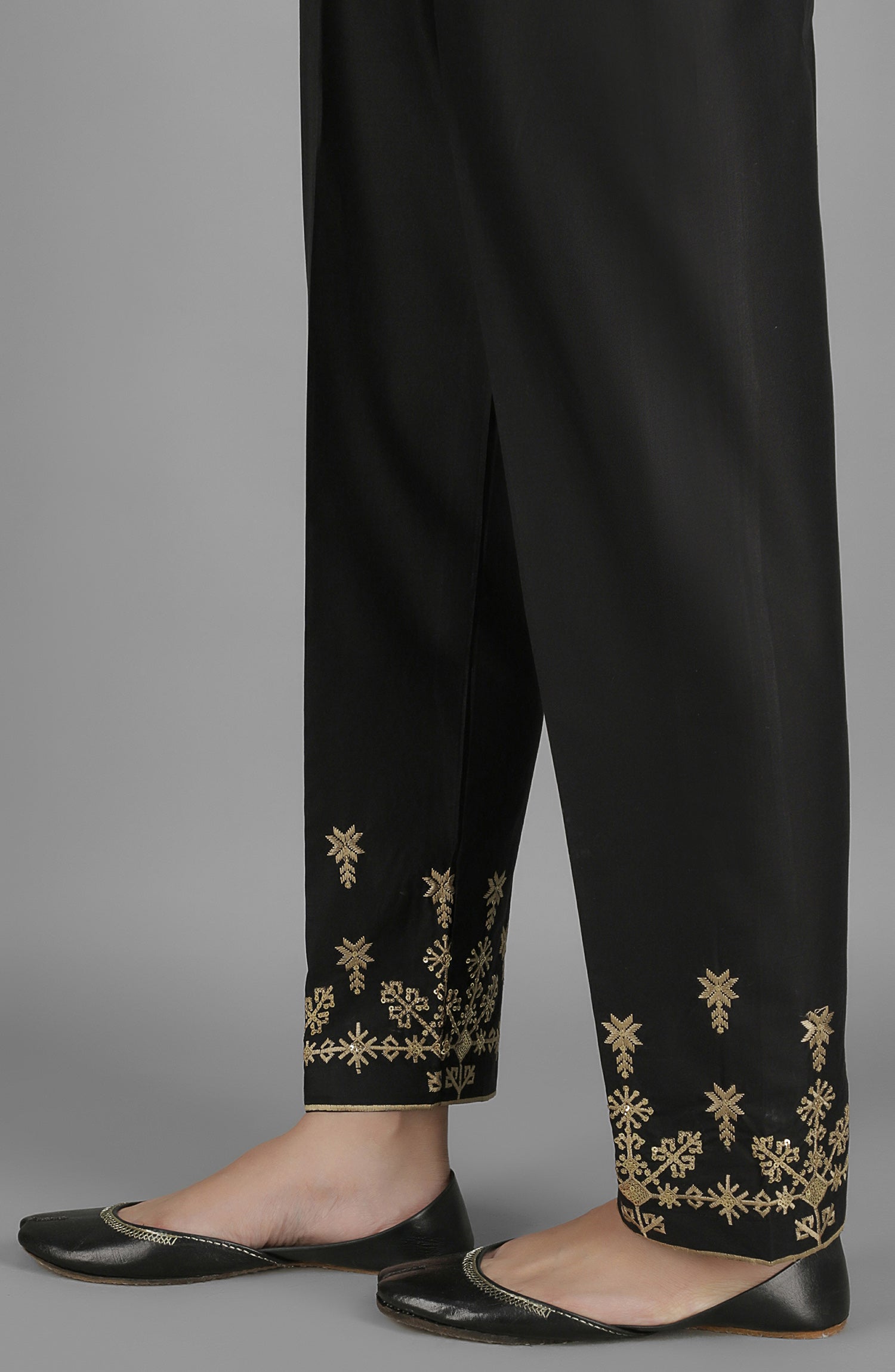 NRPE-47/S BLACK CAMBRIC SCPANTS STITCHED BOTTOMS PANTS