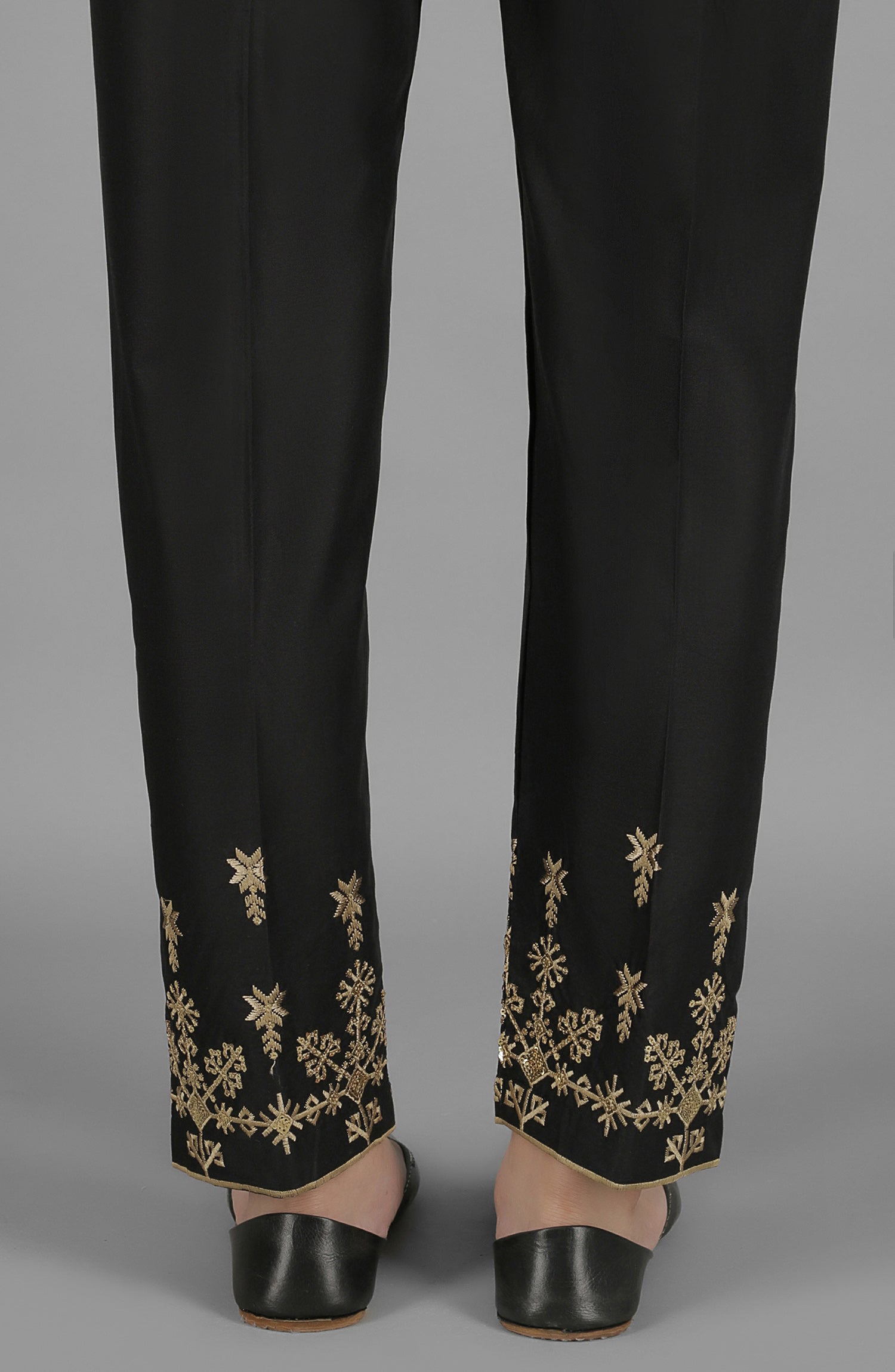 NRPE-47/S BLACK CAMBRIC SCPANTS STITCHED BOTTOMS PANTS