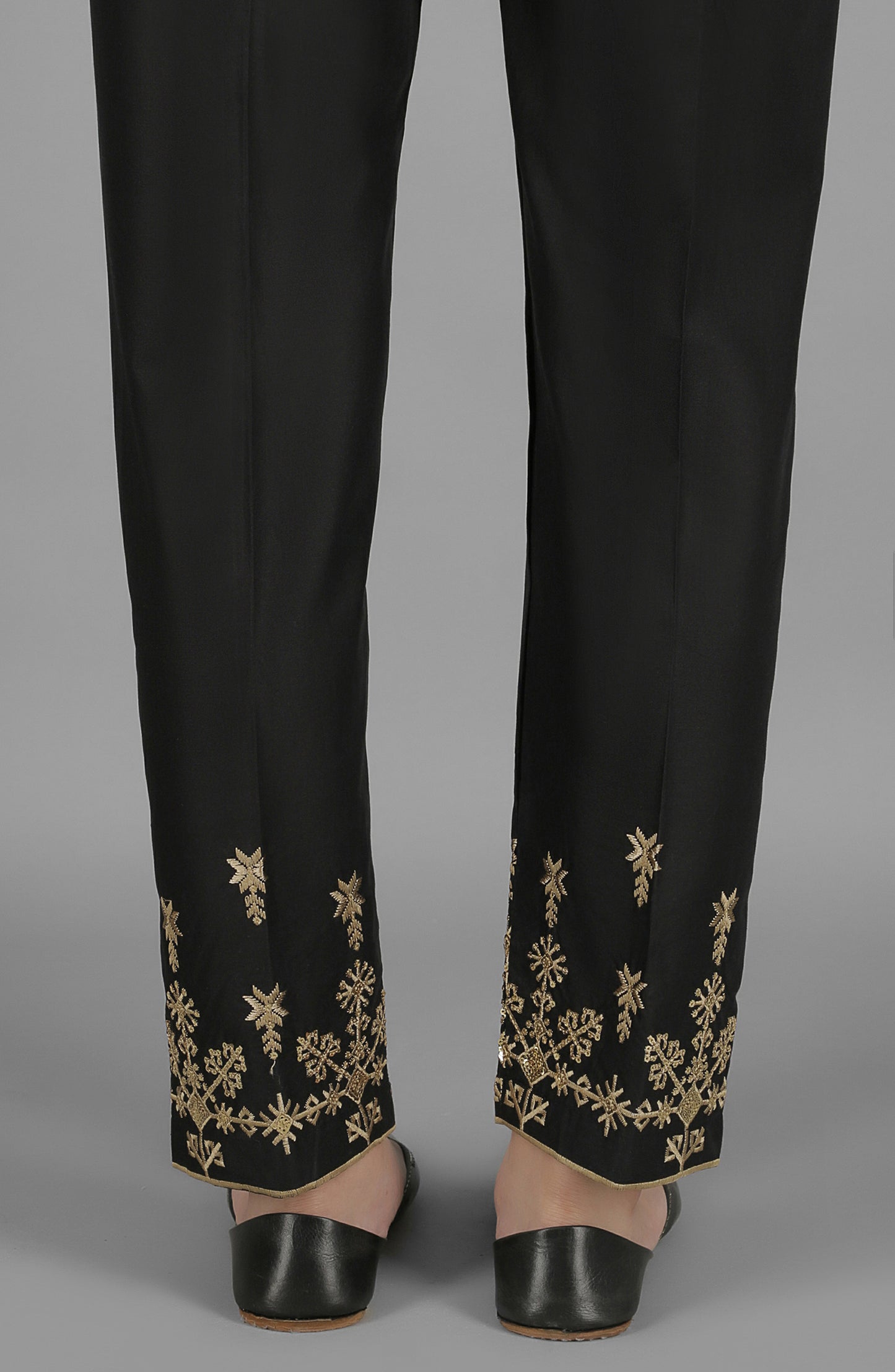 NRPE-47/S BLACK CAMBRIC SCPANTS STITCHED BOTTOMS PANTS