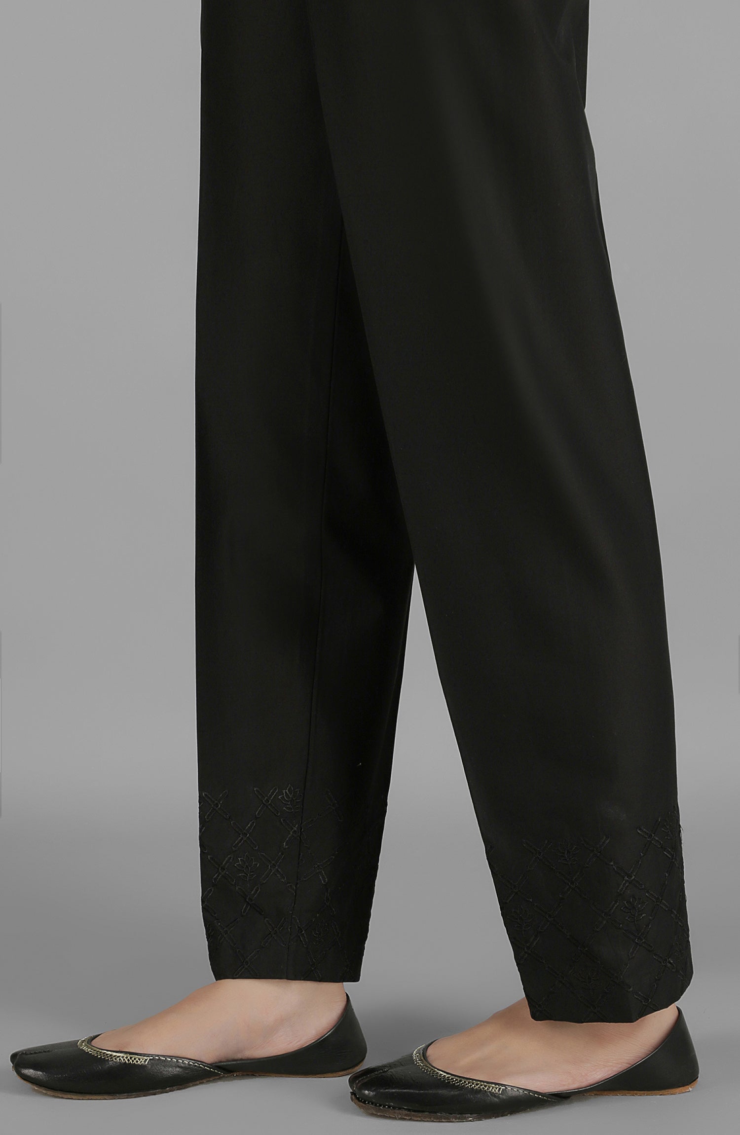 NRPE-057/S BLACK CAMBRIC SCPANTS STITCHED BOTTOMS PANTS