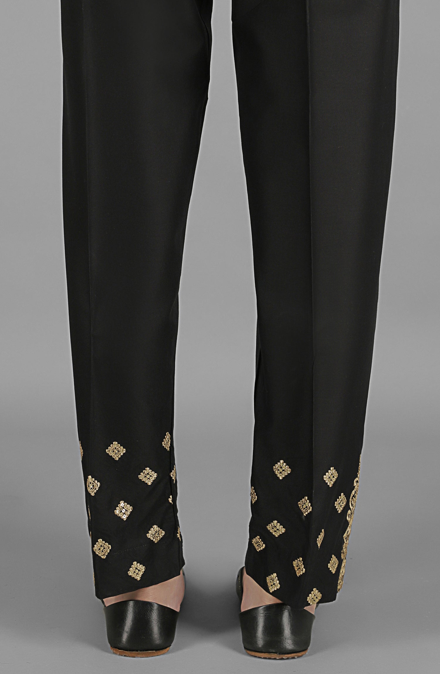 NRPE-44/S BLACK CAMBRIC SCPANTS STITCHED BOTTOMS PANTS